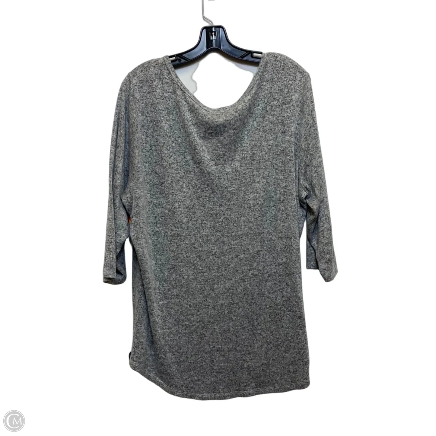 Top 3/4 Sleeve Basic By Bobbie Brooks In Grey, Size: 2x