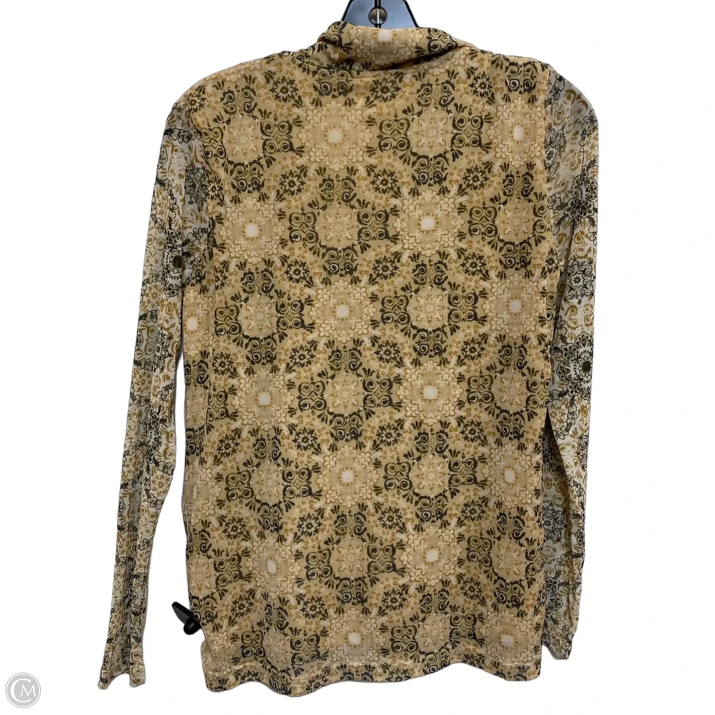 Top Long Sleeve By Jane And Delancey In Brown & Cream, Size: S