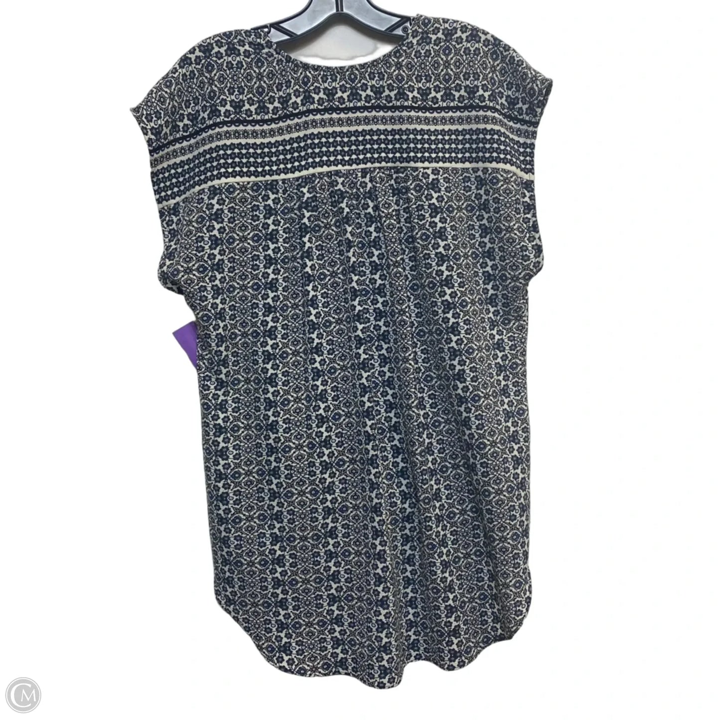 Top Sleeveless By Max Studio In Blue & Cream, Size: L
