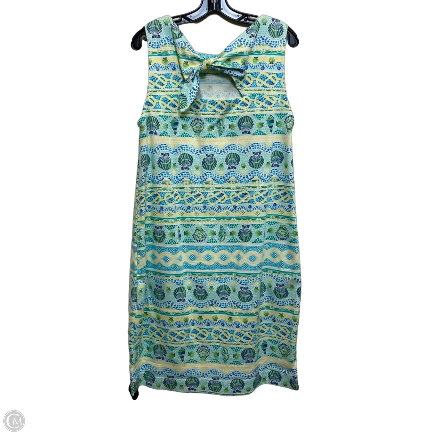 Dress Casual Midi By Talbots In Green & Yellow, Size: L