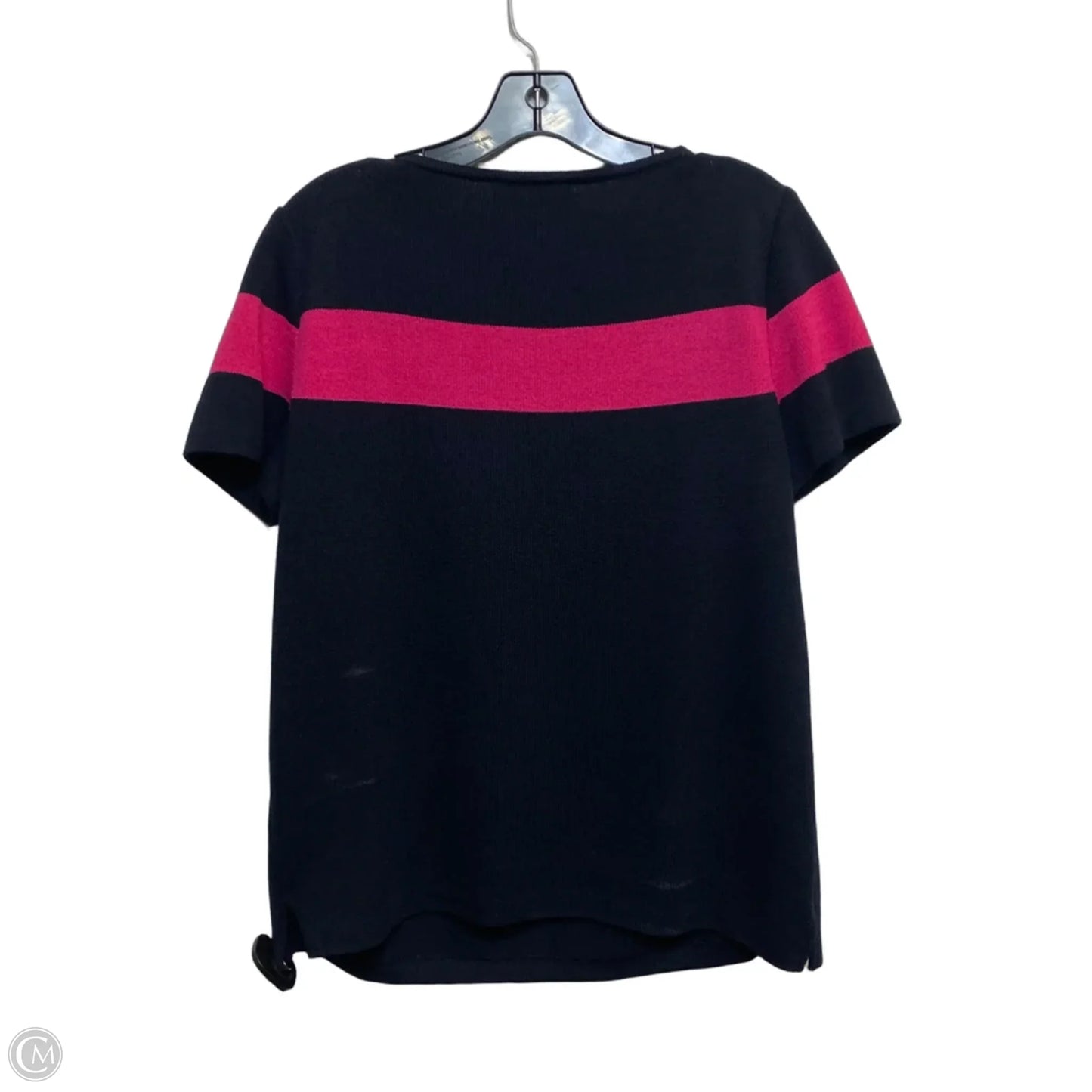 Top Short Sleeve Luxury Designer By St John Collection In Black & Pink, Size: M