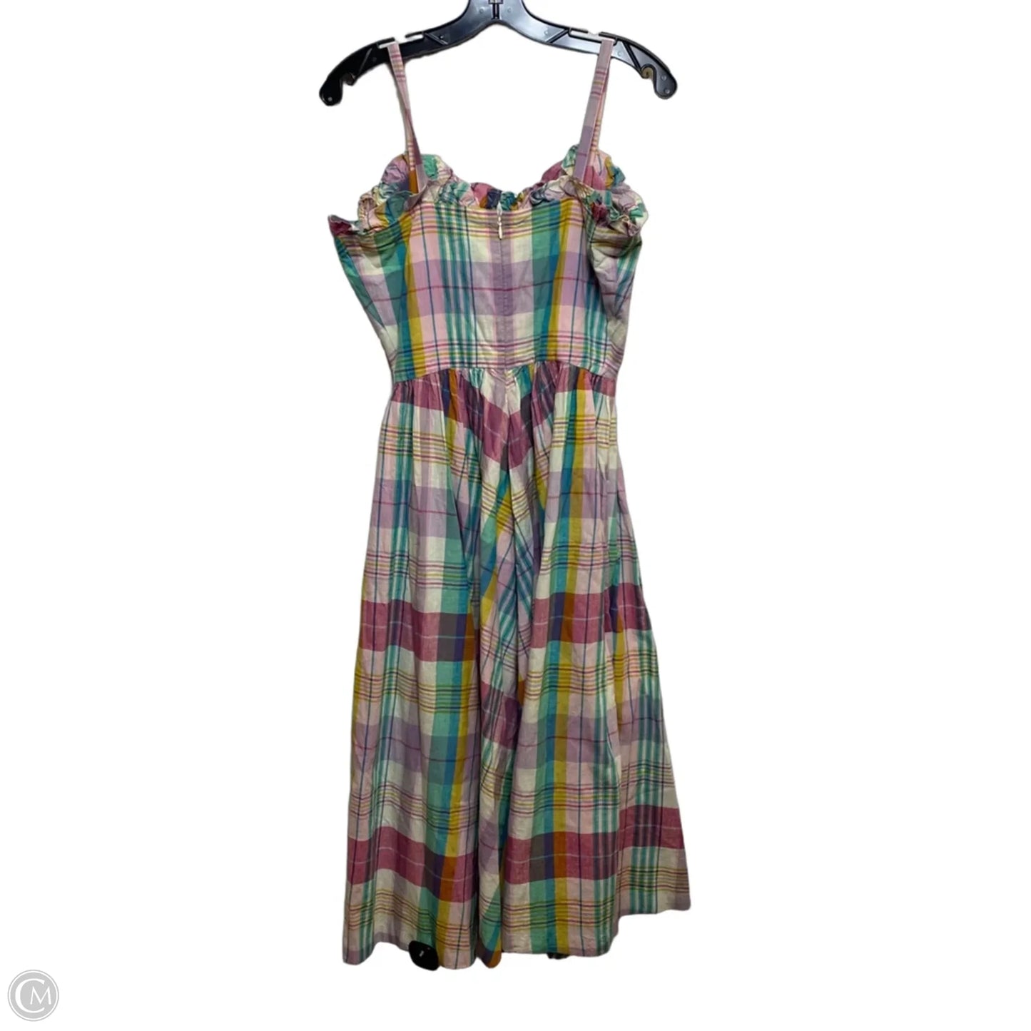 Dress Casual Midi By Polo Ralph Lauren In Plaid Pattern, Size: S