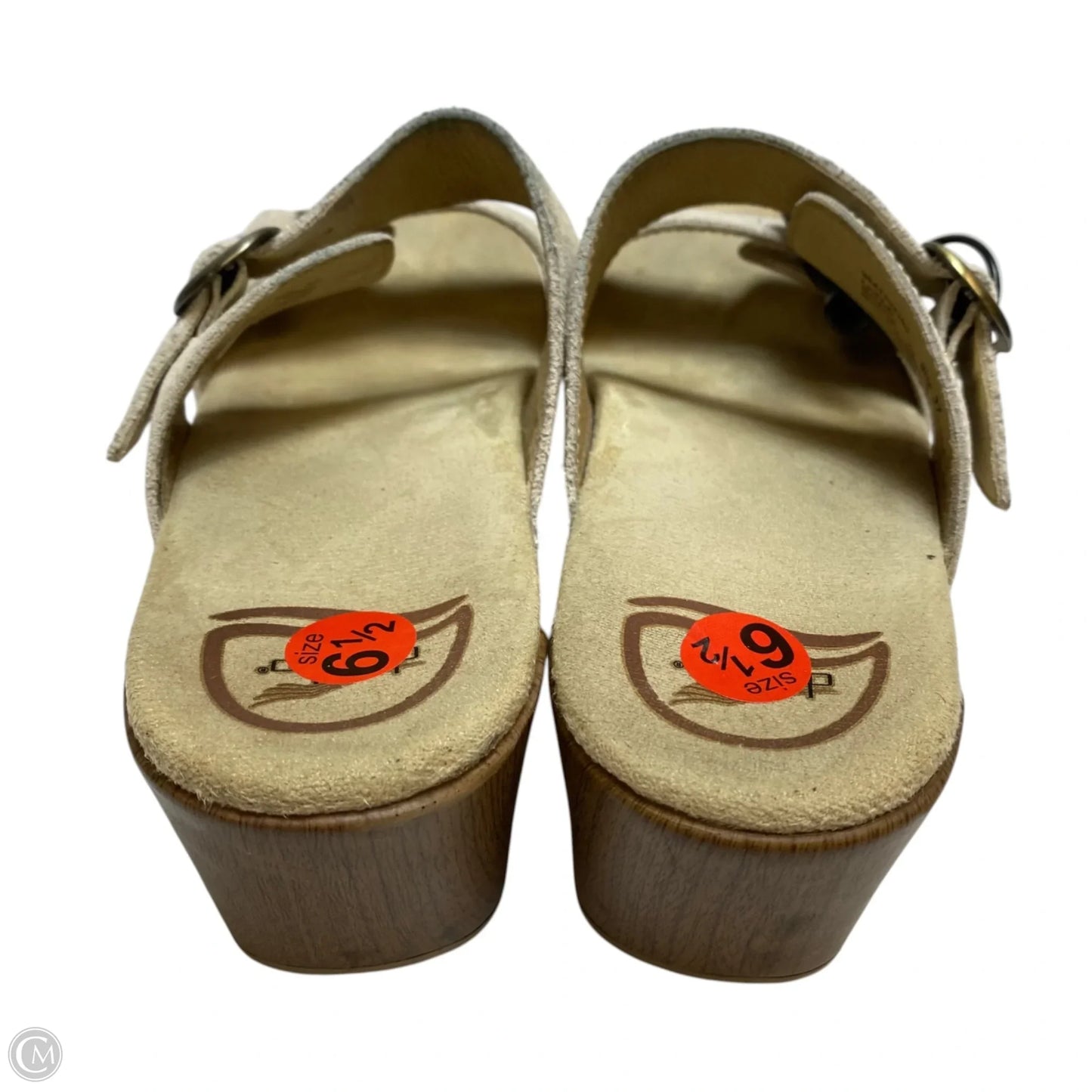 Sandals Heels Wedge By Dansko In Cream, Size: 6.5