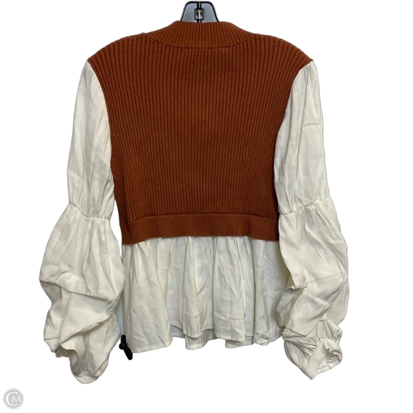 Top Long Sleeve By English Factory In Brown & White, Size: M