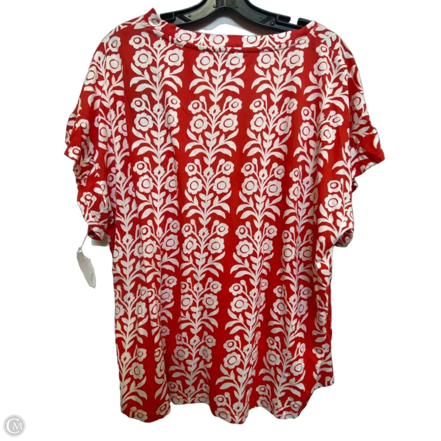Top Short Sleeve By Crown And Ivy In Red & White, Size: Xlp