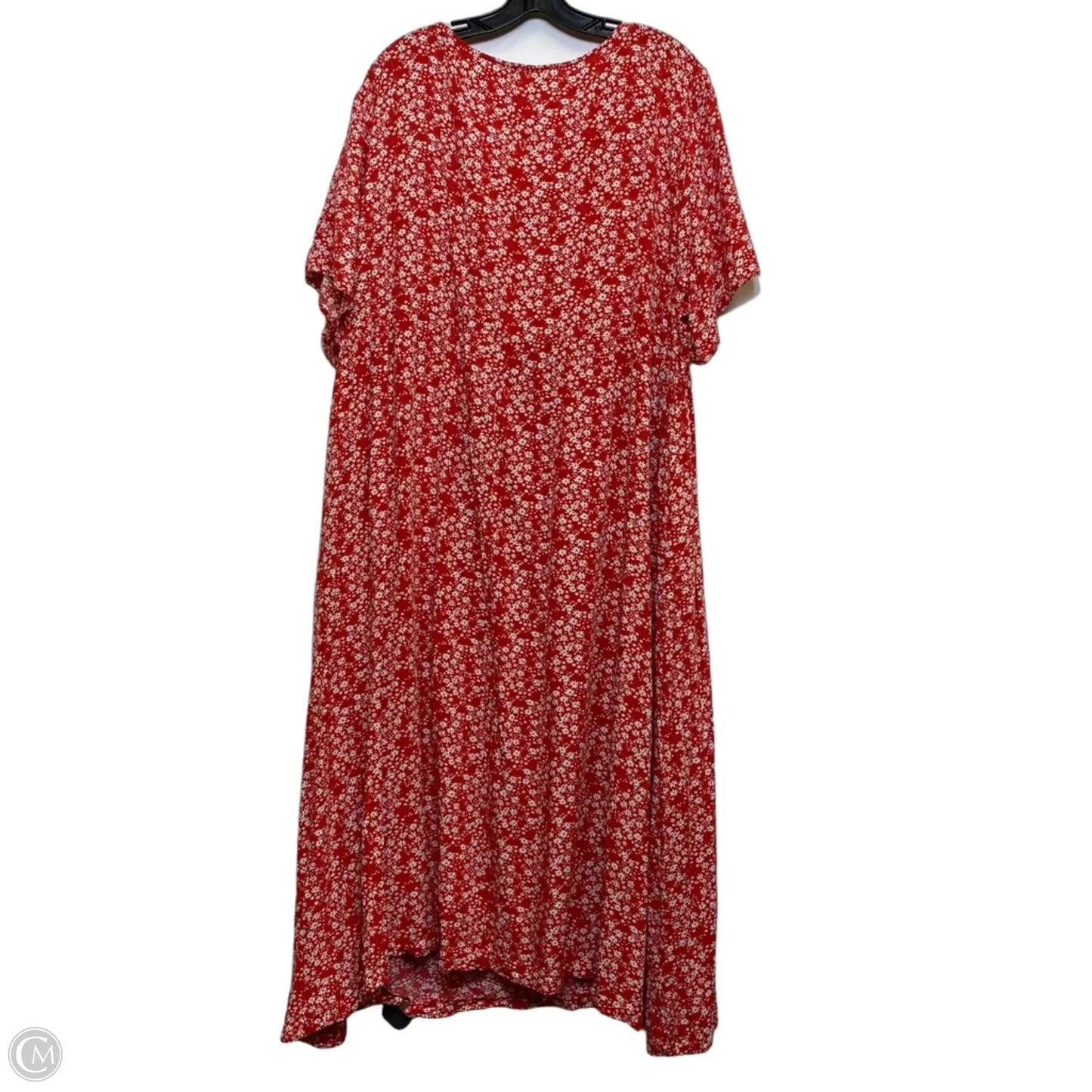 Dress Casual Midi By Cmf In Red & White, Size: 5x