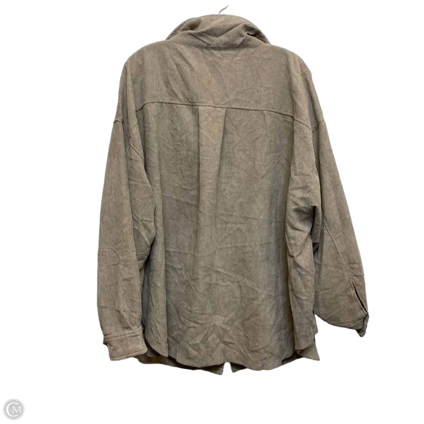 Jacket Shirt By Zenana In Tan, Size: 3x