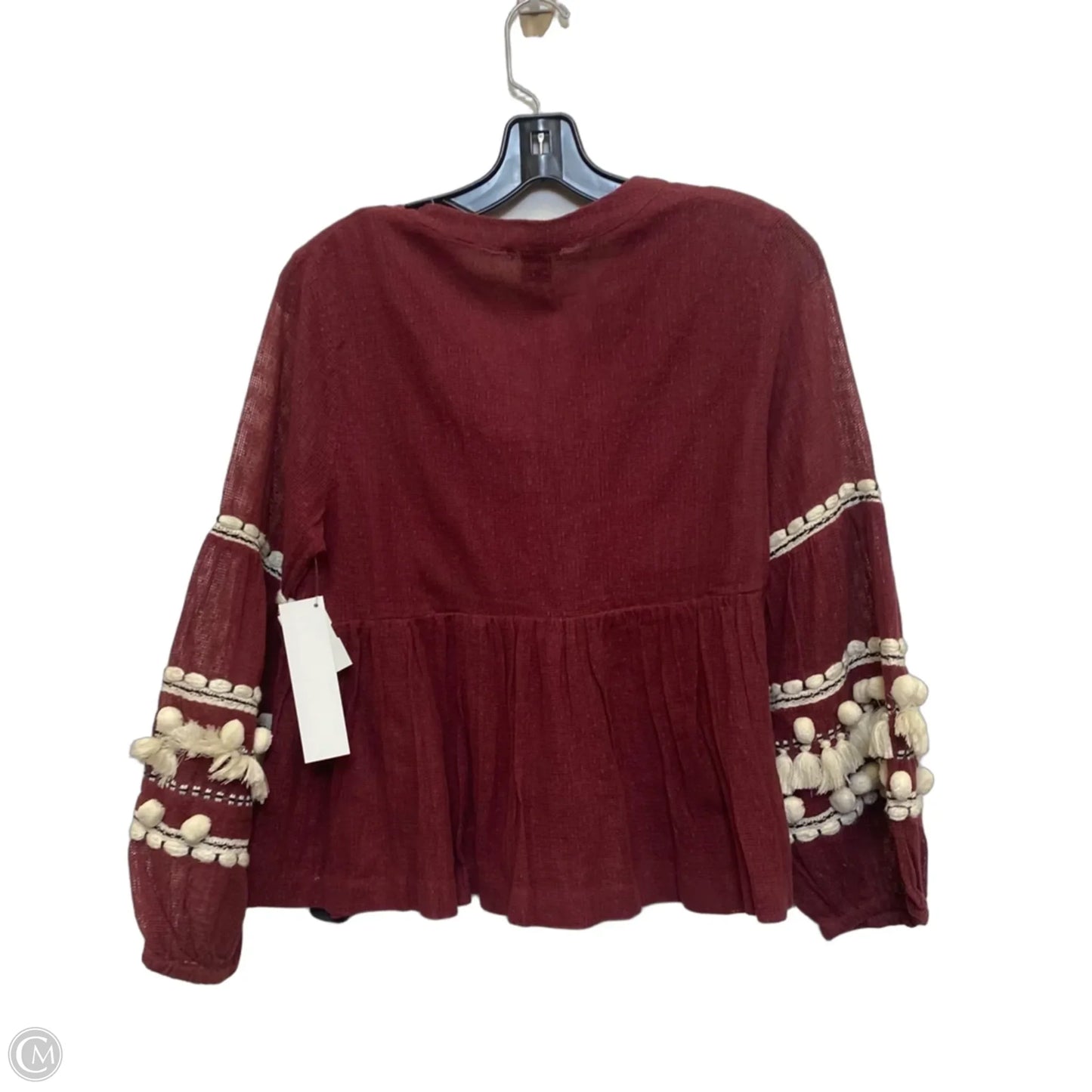 Top Long Sleeve By Vineet Bahl In Red, Size: Sp