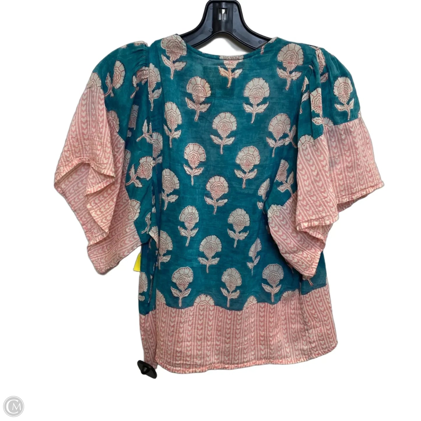 Top Short Sleeve By Bell In Green & Pink, Size: M