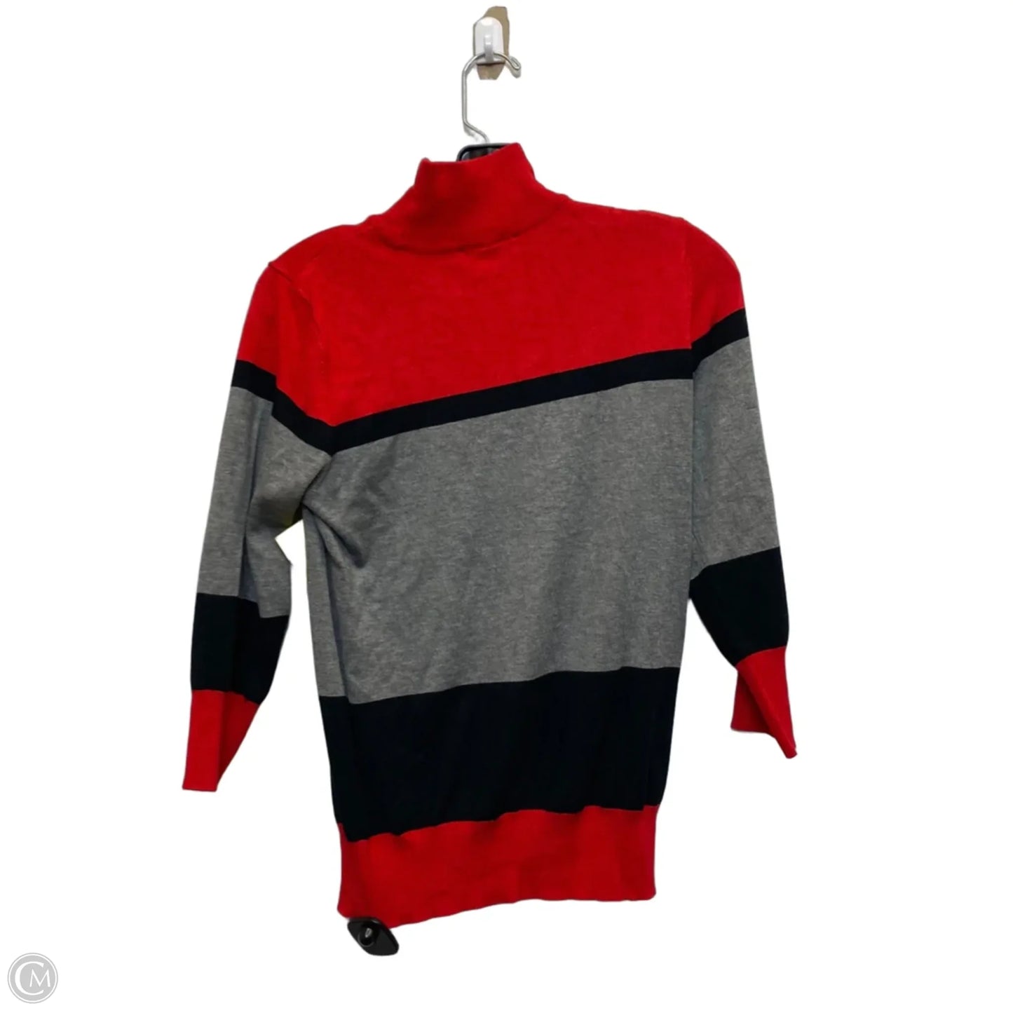 Top Long Sleeve By New York And Co In Grey & Red, Size: S