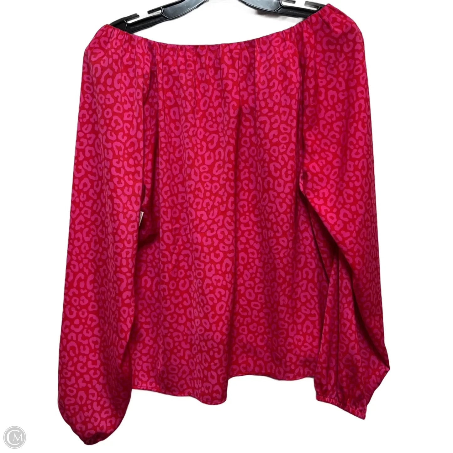 Top Long Sleeve By Ann Taylor In Pink & Red, Size: M