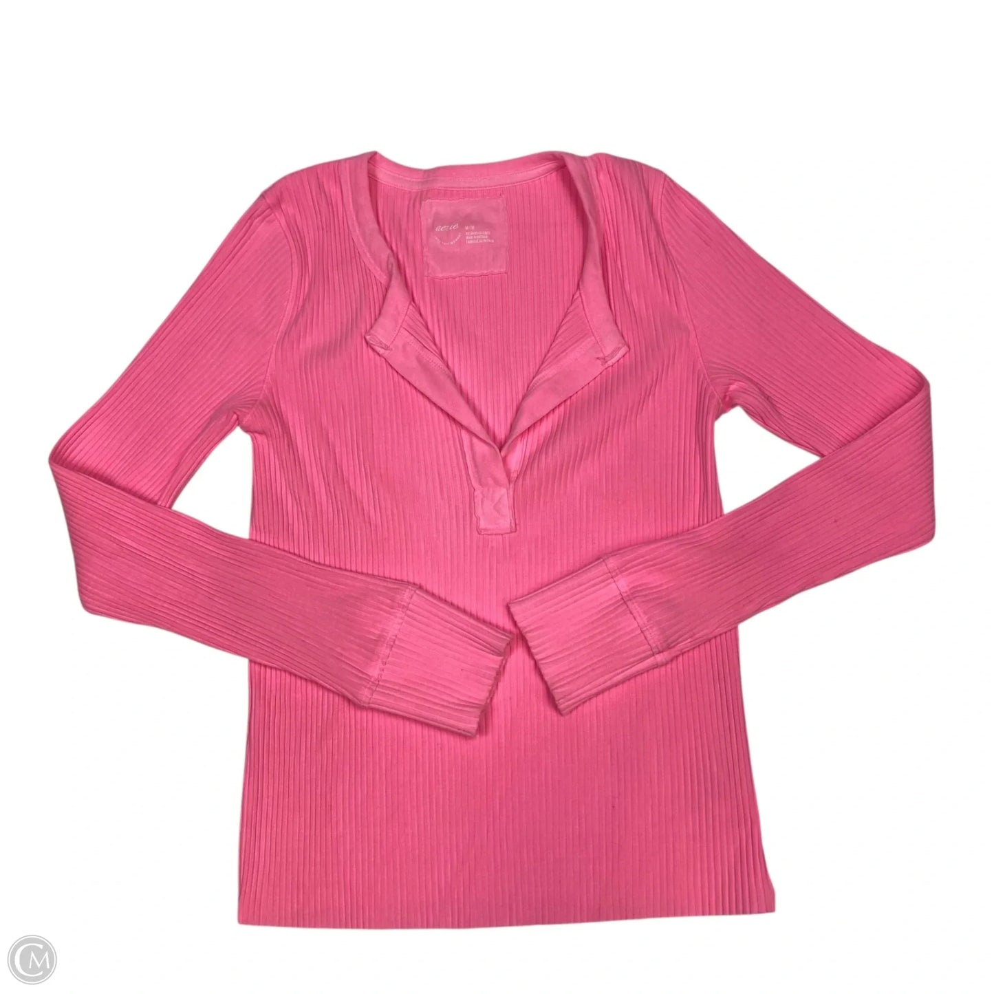 Top Long Sleeve By Aerie In Pink, Size: M