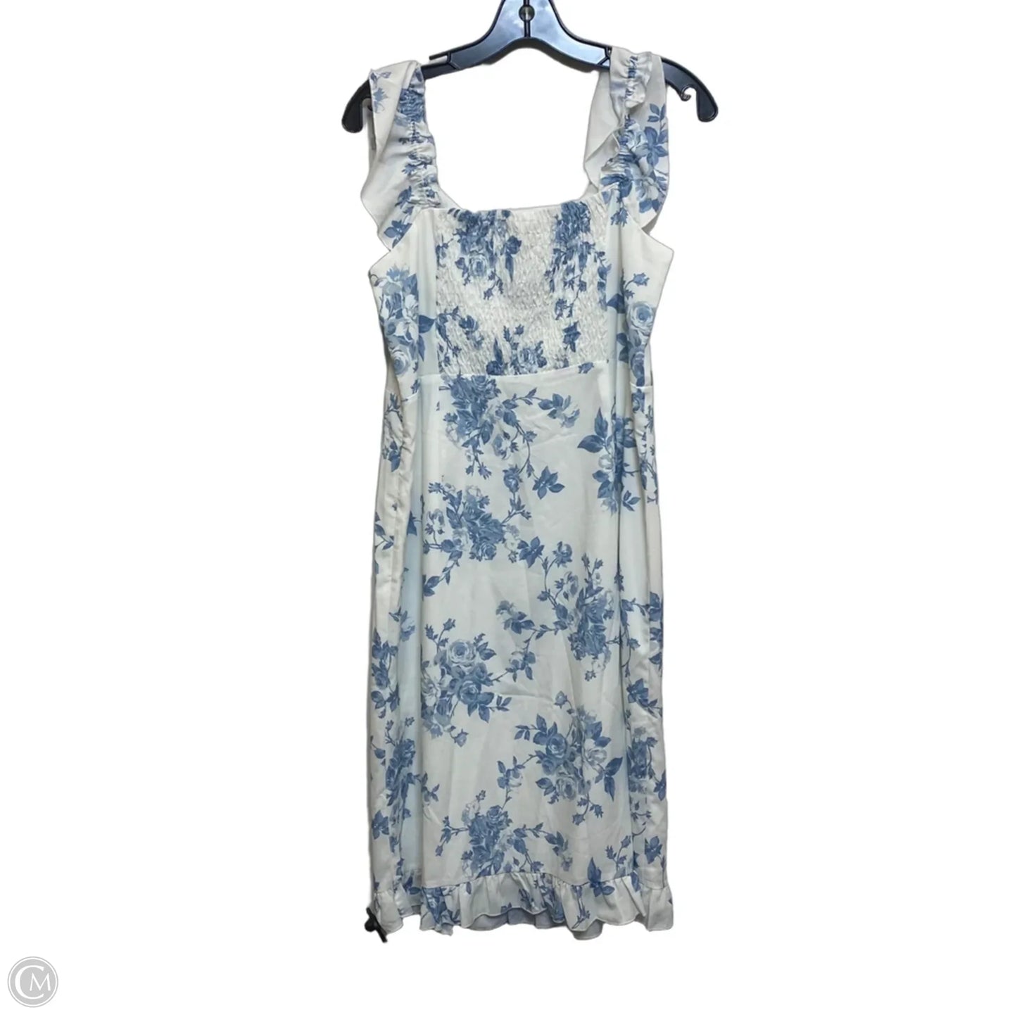 Dress Casual Midi By Clothes Mentor In White, Size: L