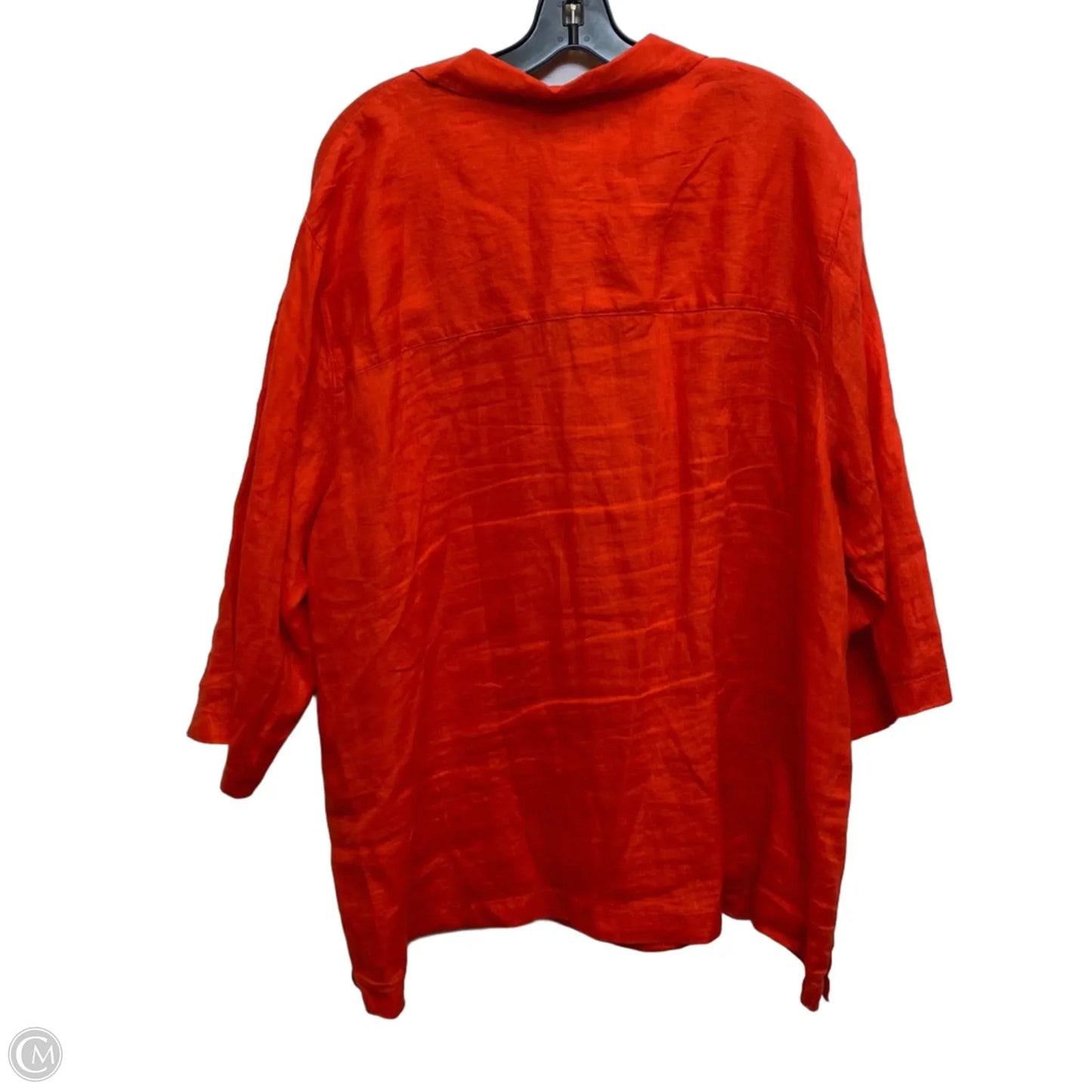 Top Short Sleeve By Tahari In Orange, Size: 3x