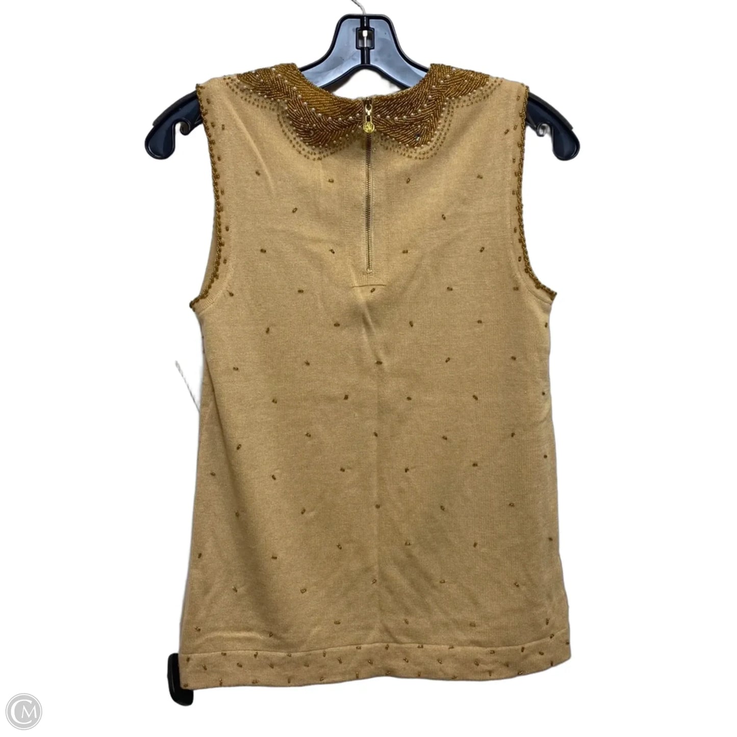 Top Sleeveless Designer By Lilly Pulitzer In Gold & Tan, Size: S