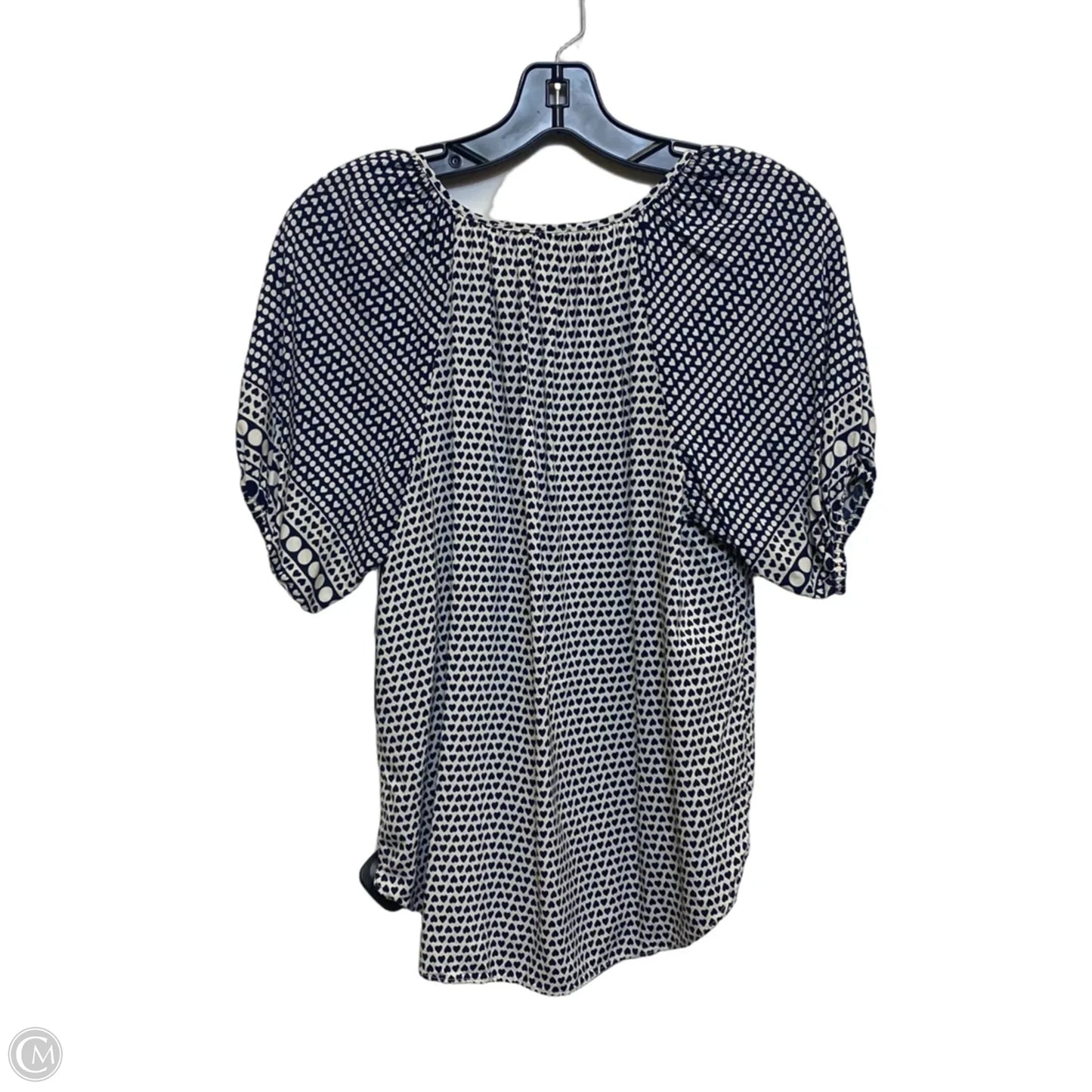 Top Short Sleeve By Philosophy In Blue & Cream, Size: Sp