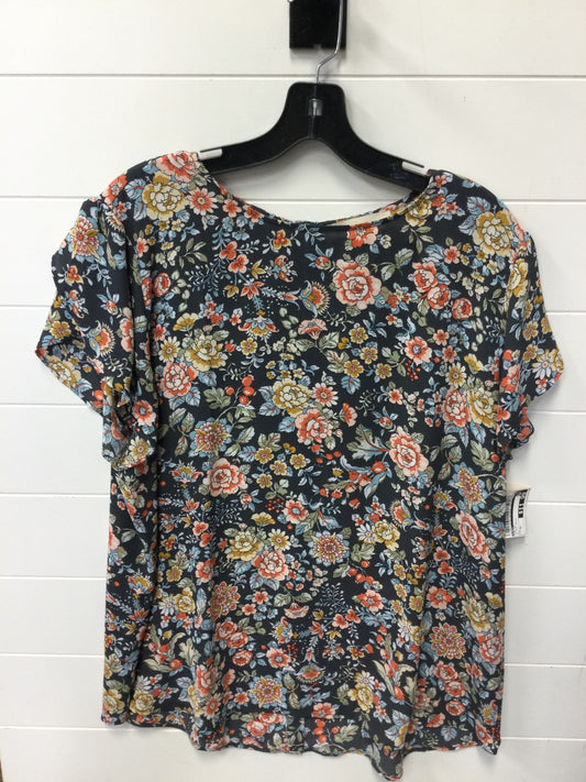 Top Ss By Loft In Floral Print, Size:Xl