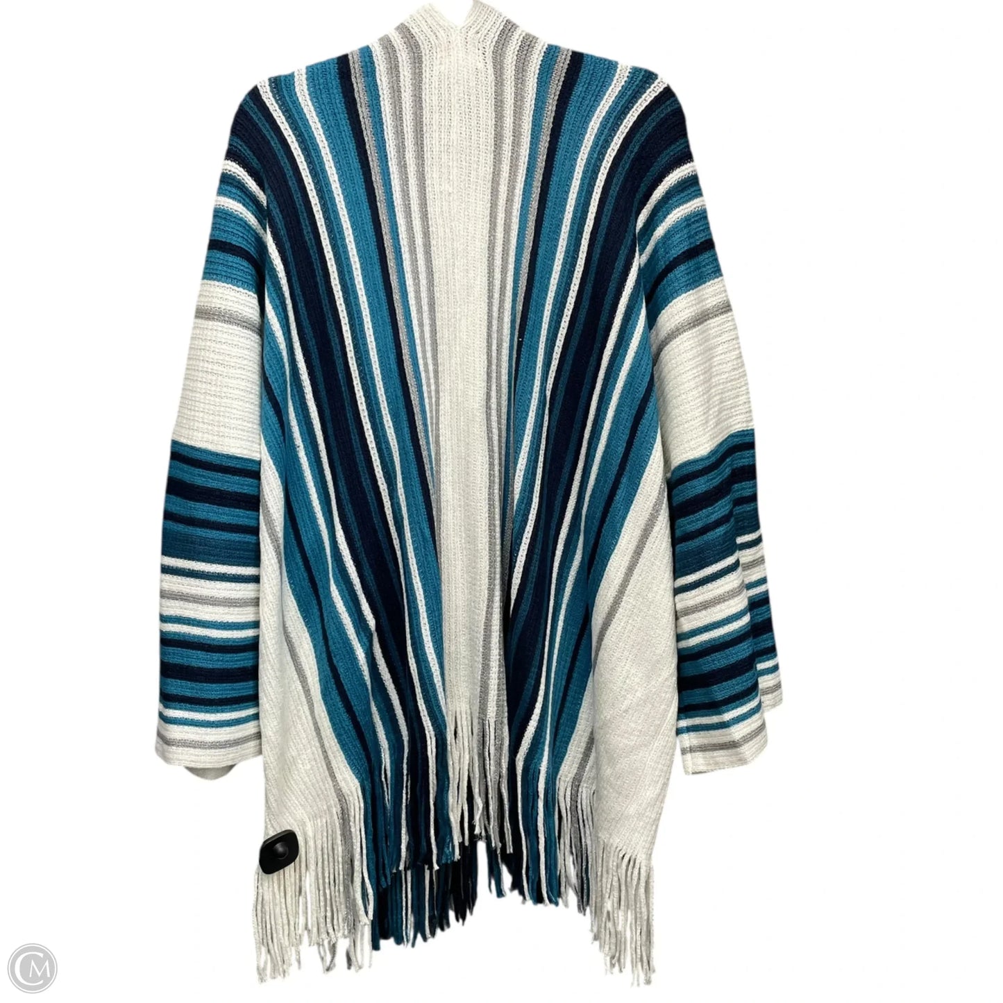 Sweater Cardigan By Ruby Rd In Blue & White, Size: Osfm