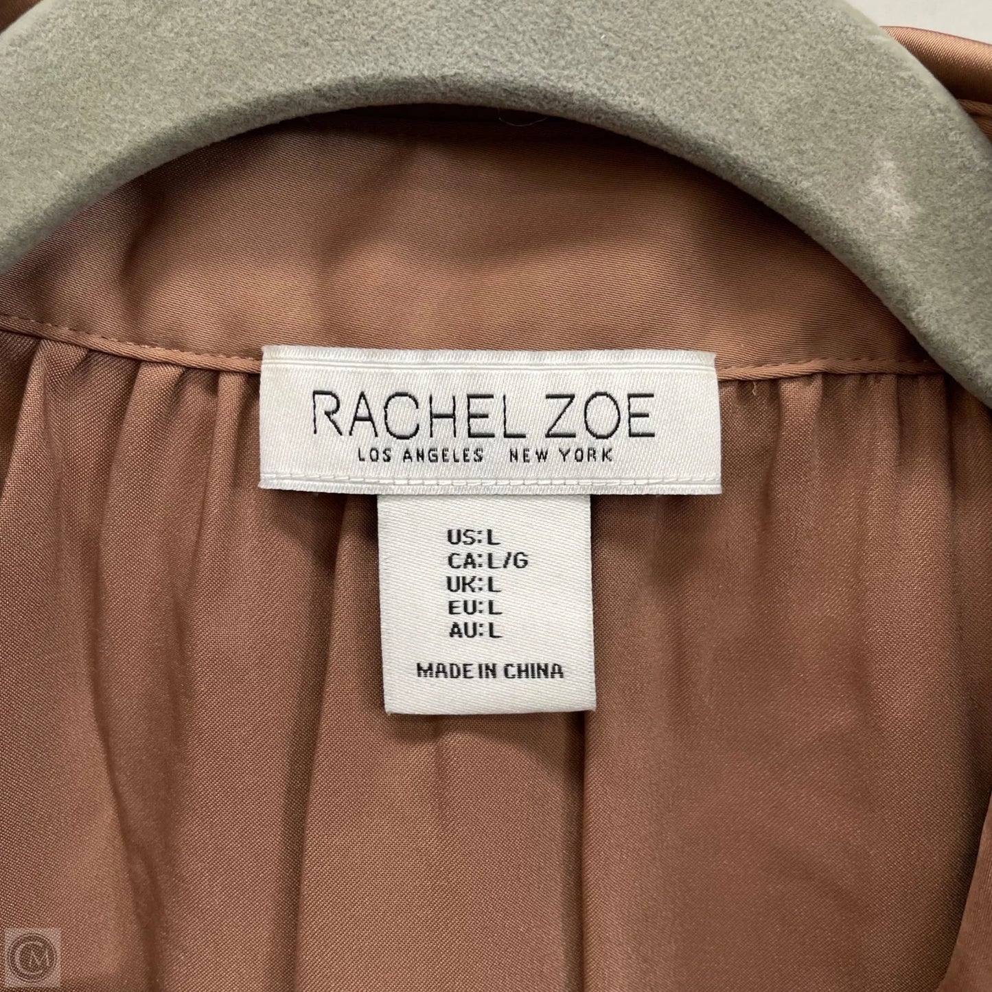 Blouse Long Sleeve By Rachel Zoe In Brown, Size: L