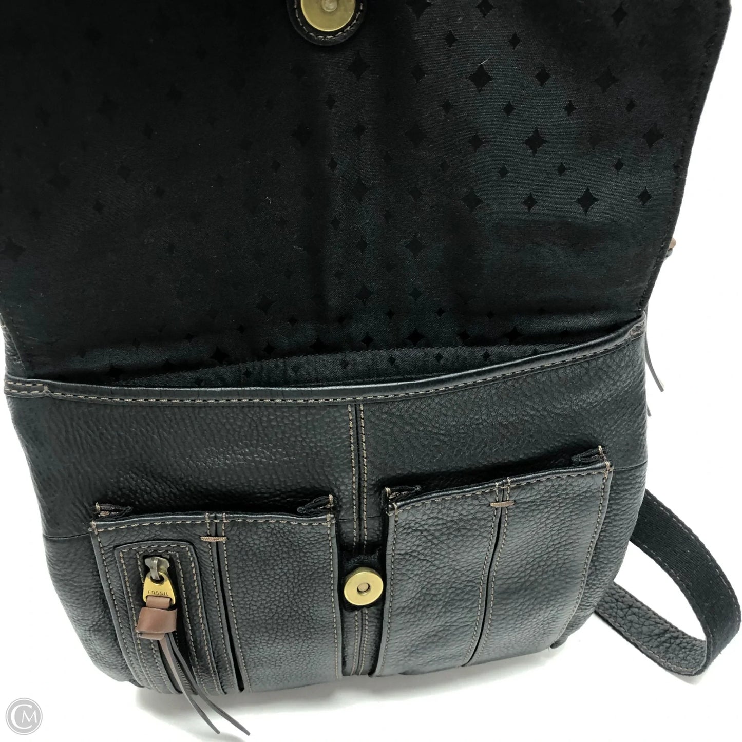 Crossbody Leather By Fossil, Size: Large