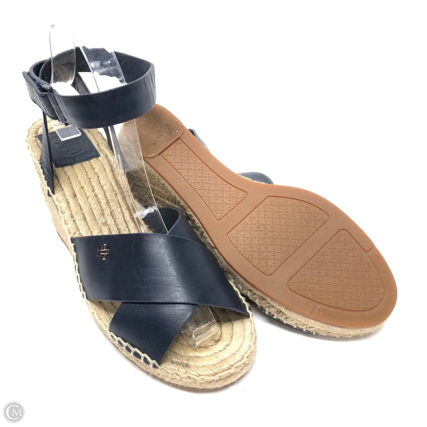 Sandals Designer By Tory Burch In Navy, Size: 8.5