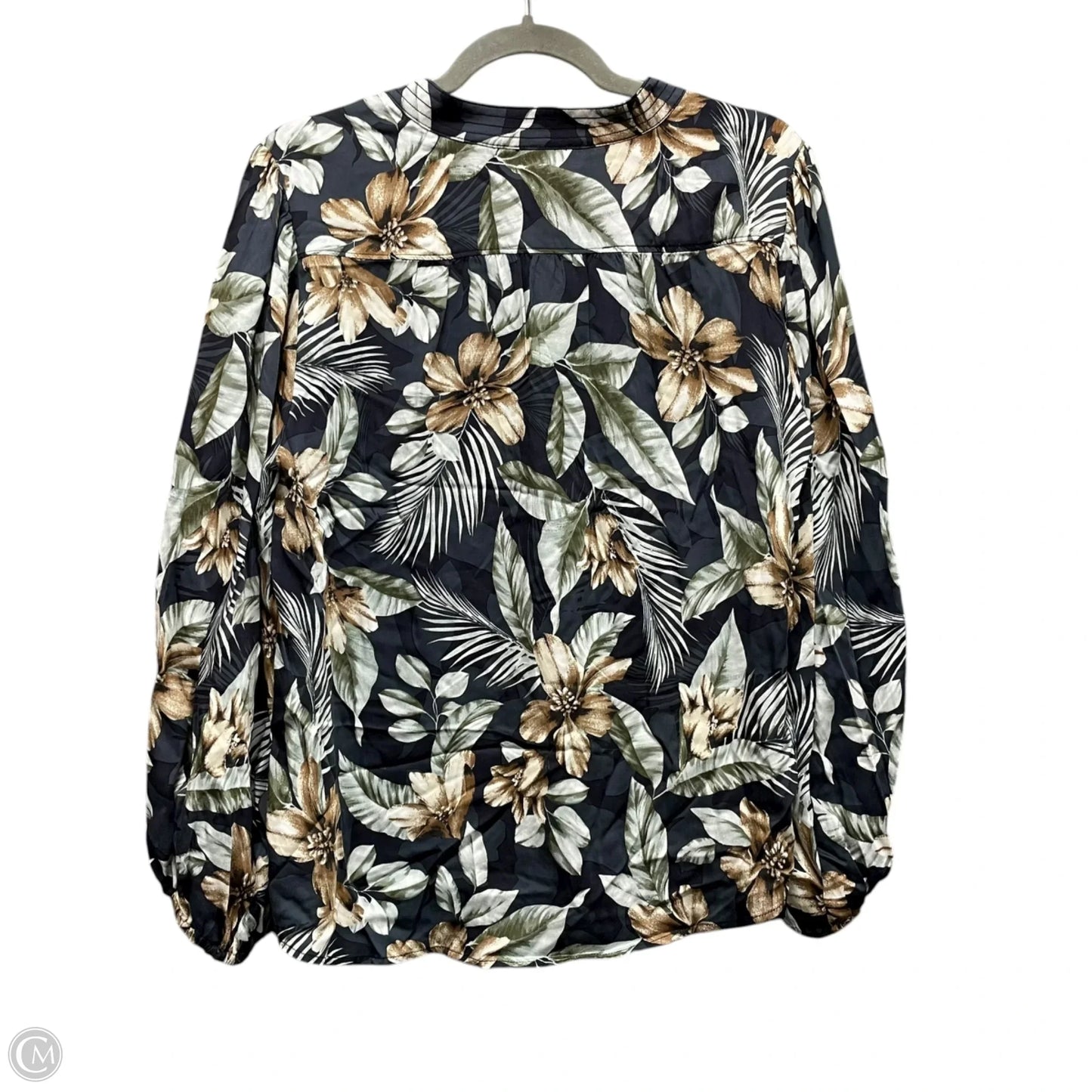 Blouse Long Sleeve By Tommy Bahama In Tropical Print, Size: M