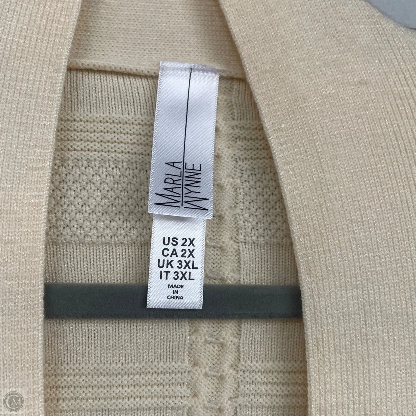 Sweater Cardigan By Cmc In Cream, Size: 2x