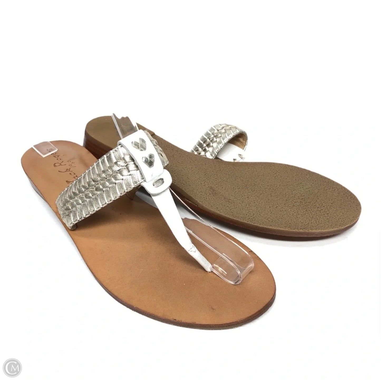 Sandals Flats By Jack Rogers In Gold & White, Size: 11
