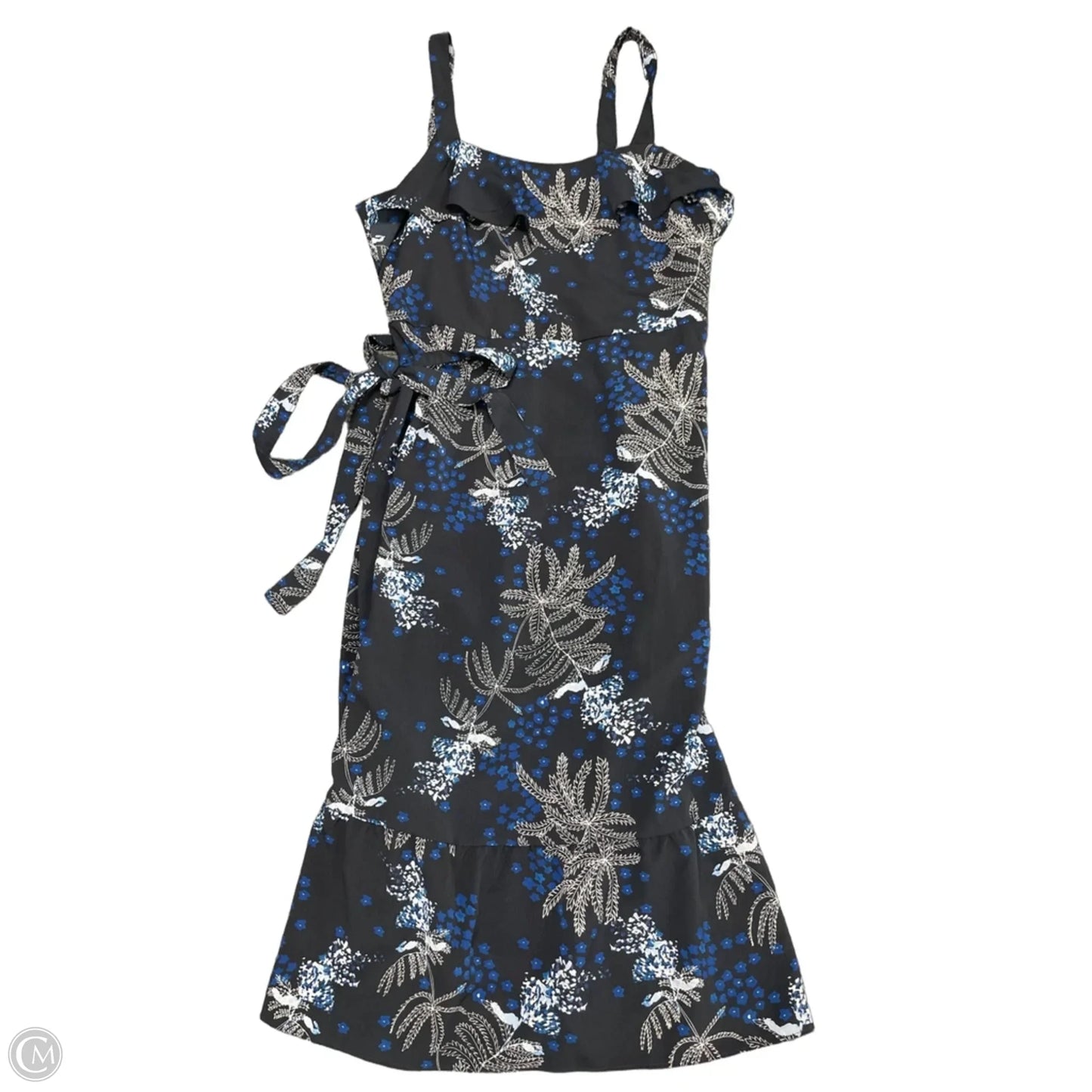 Dress Casual Midi By Banana Republic In Black & Blue, Size: 4