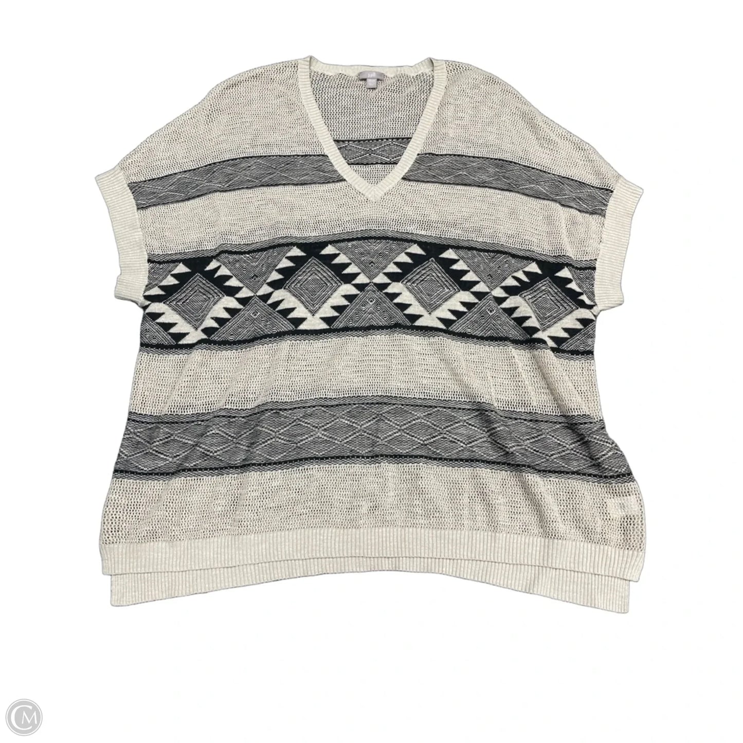 Top Short Sleeve By J. Jill In Black & Tan, Size: 1x