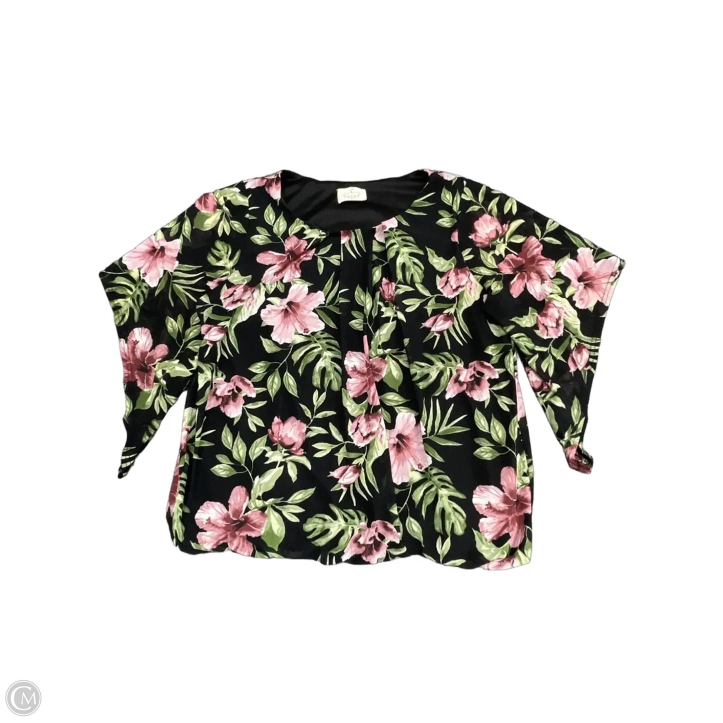 Blouse Short Sleeve By Ember In Floral Print, Size: L