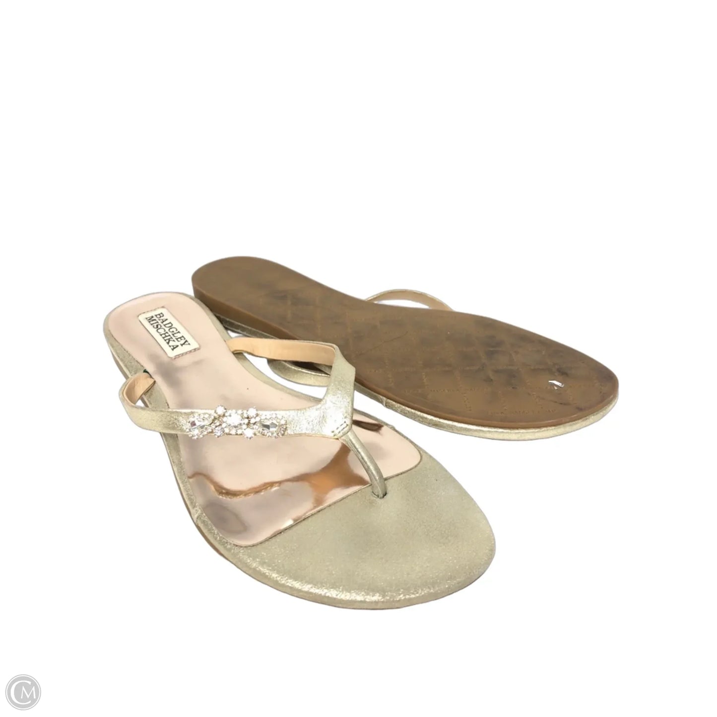 Sandals Flats By Badgley Mischka In Gold, Size: 8