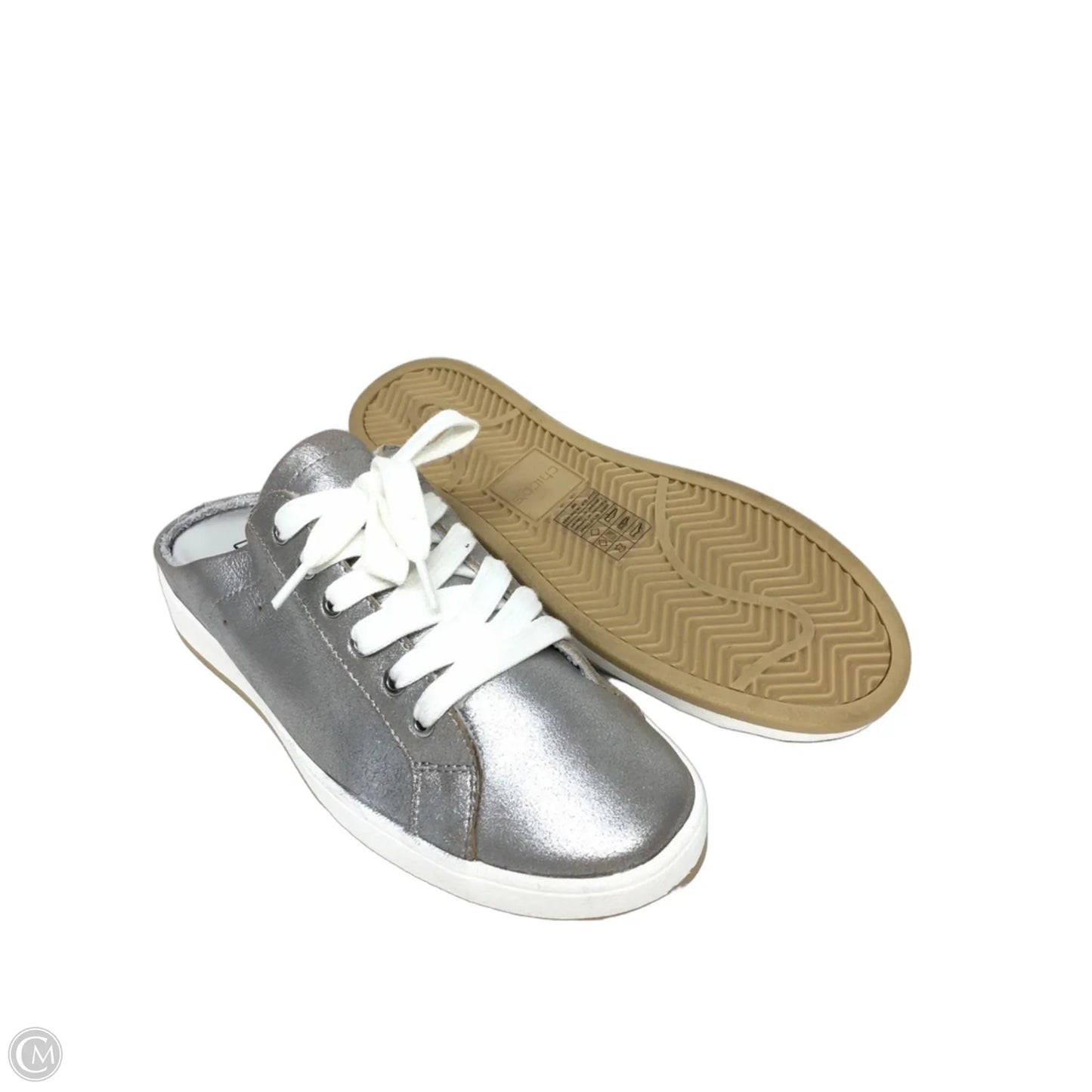 Shoes Sneakers By Chicos In Silver, Size: 8
