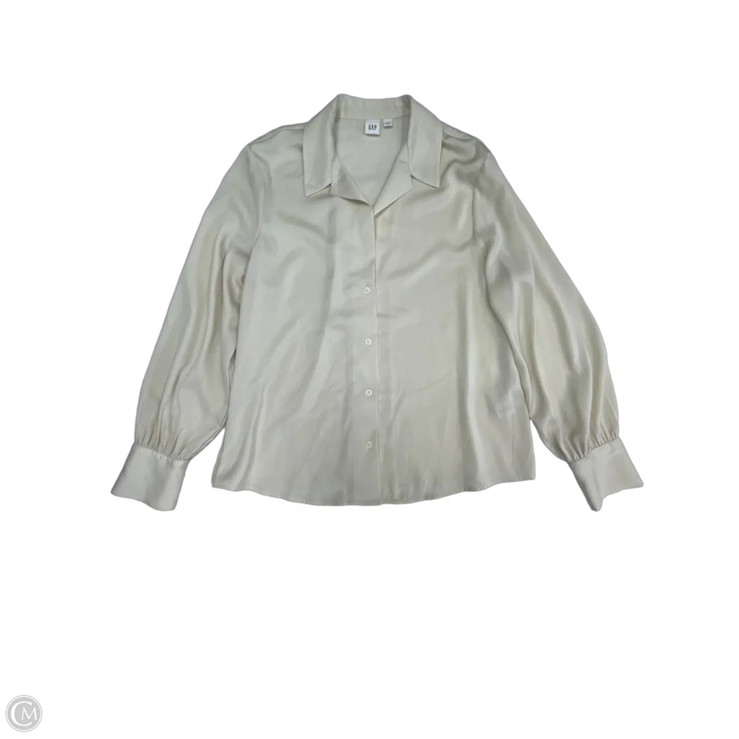 Blouse Long Sleeve By Gap In Beige, Size: L