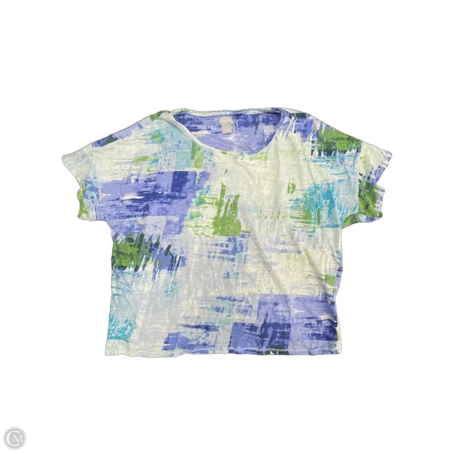 Top Short Sleeve Basic By Chicos In Blue & Purple, Size: Xxl