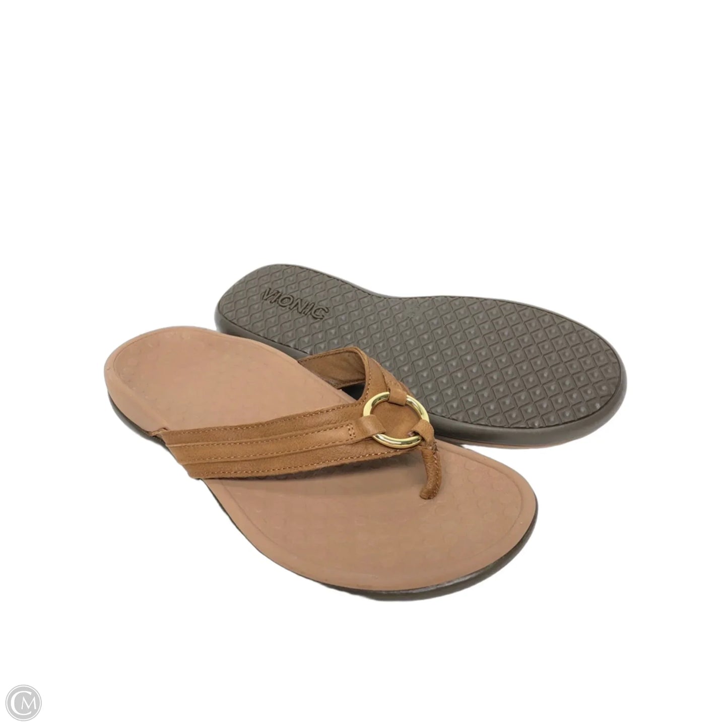 Sandals Flats By Vionic In Brown, Size: 8