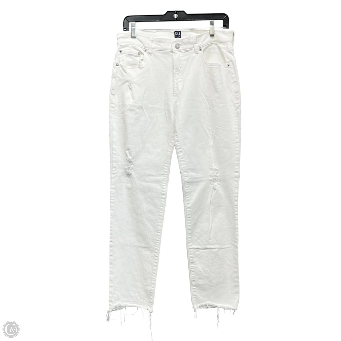 Jeans Straight By Gap In White Denim, Size: 4