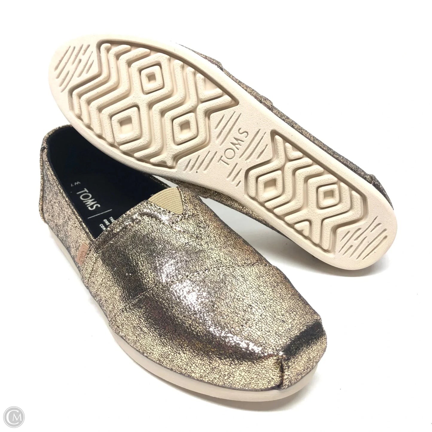 Shoes Flats By Toms In Gold, Size: 7