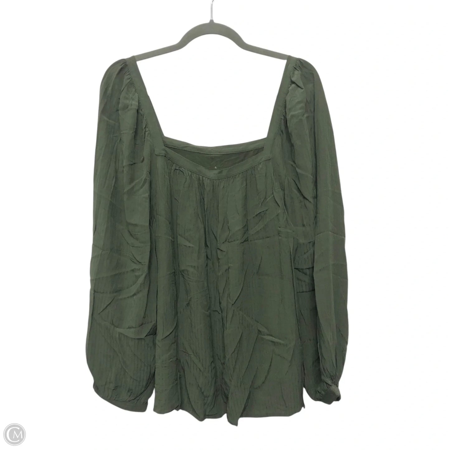 Blouse 3/4 Sleeve By A New Day In Green, Size: Xxl