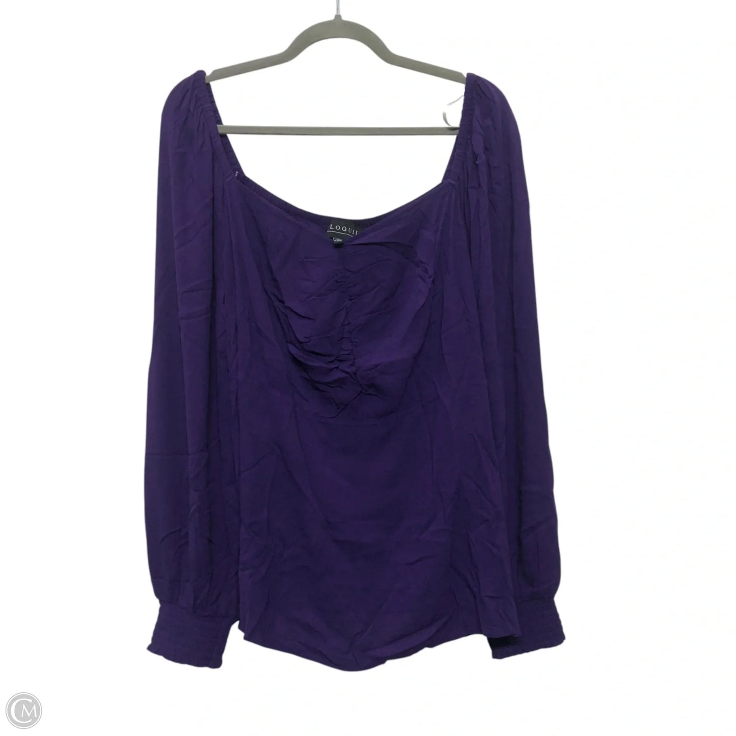 Top Long Sleeve By Eloquii In Purple, Size: 16