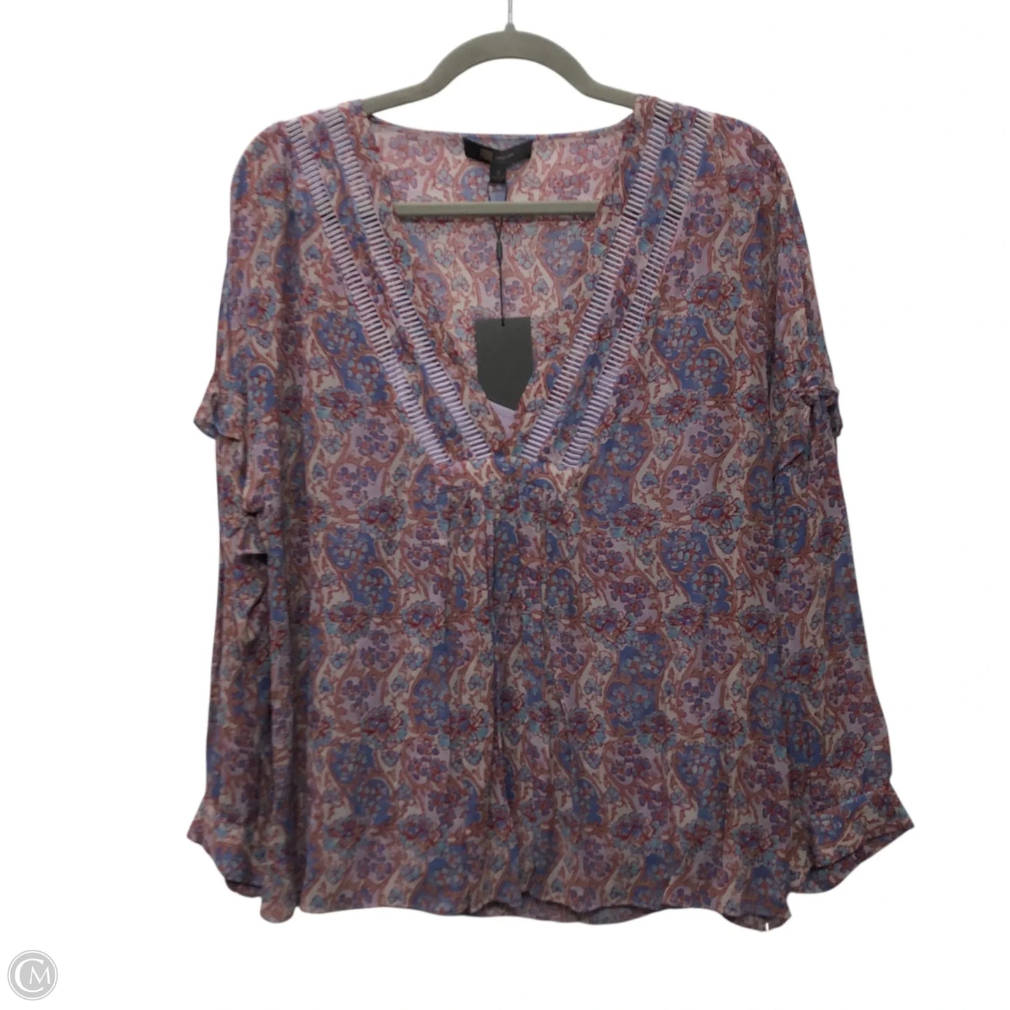 Blouse Designer By Frye In Blue & Purple, Size: S