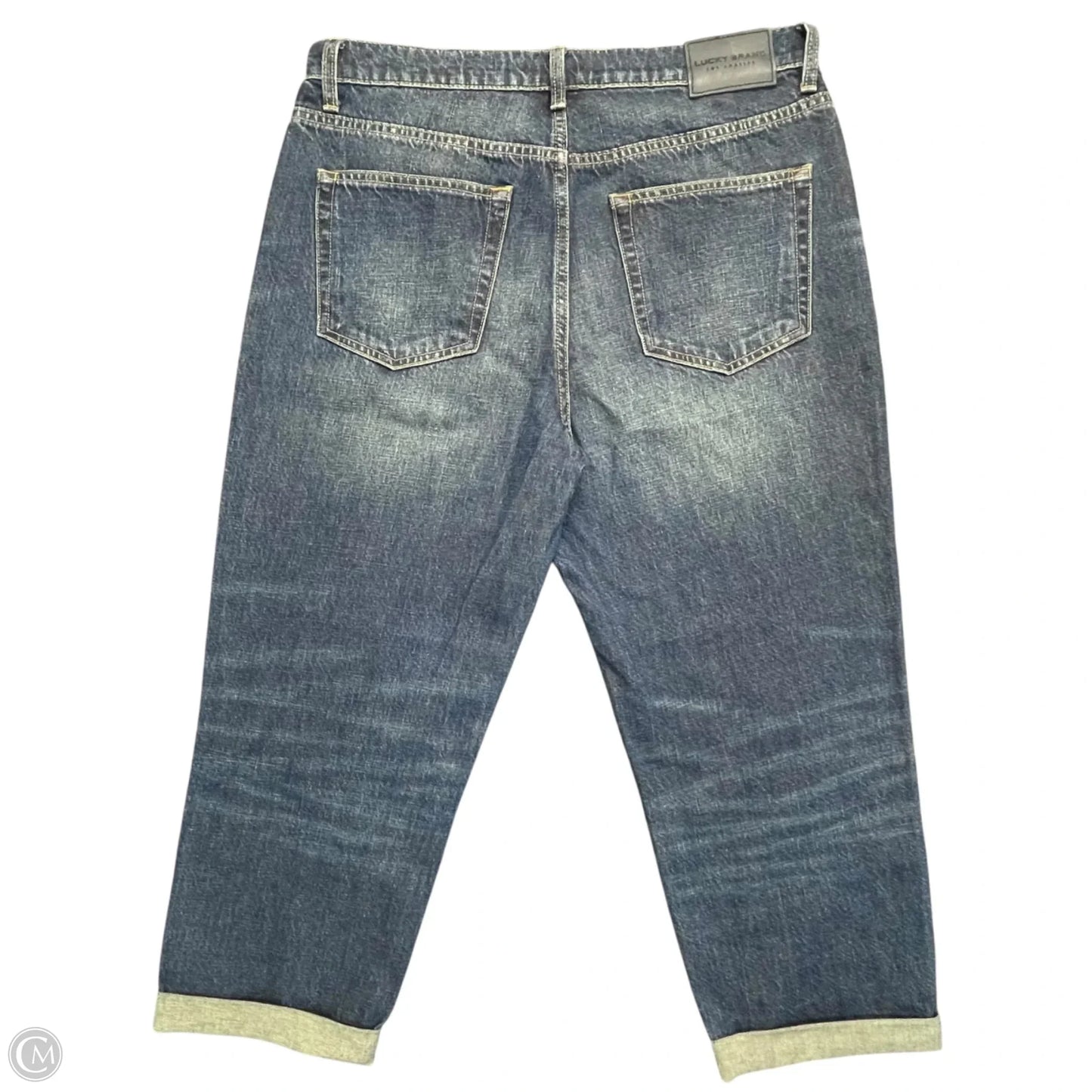 Jeans Cropped By Lucky Brand In Blue Denim, Size: 12