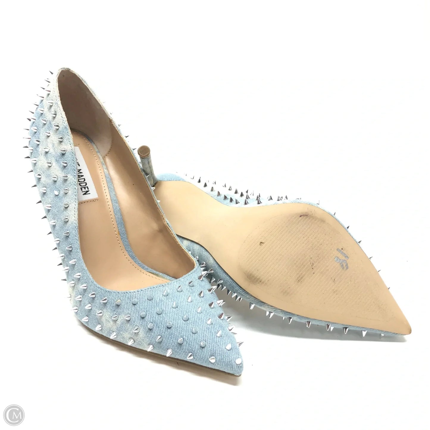Shoes Heels Stiletto By Steve Madden In Blue Denim, Size: 8