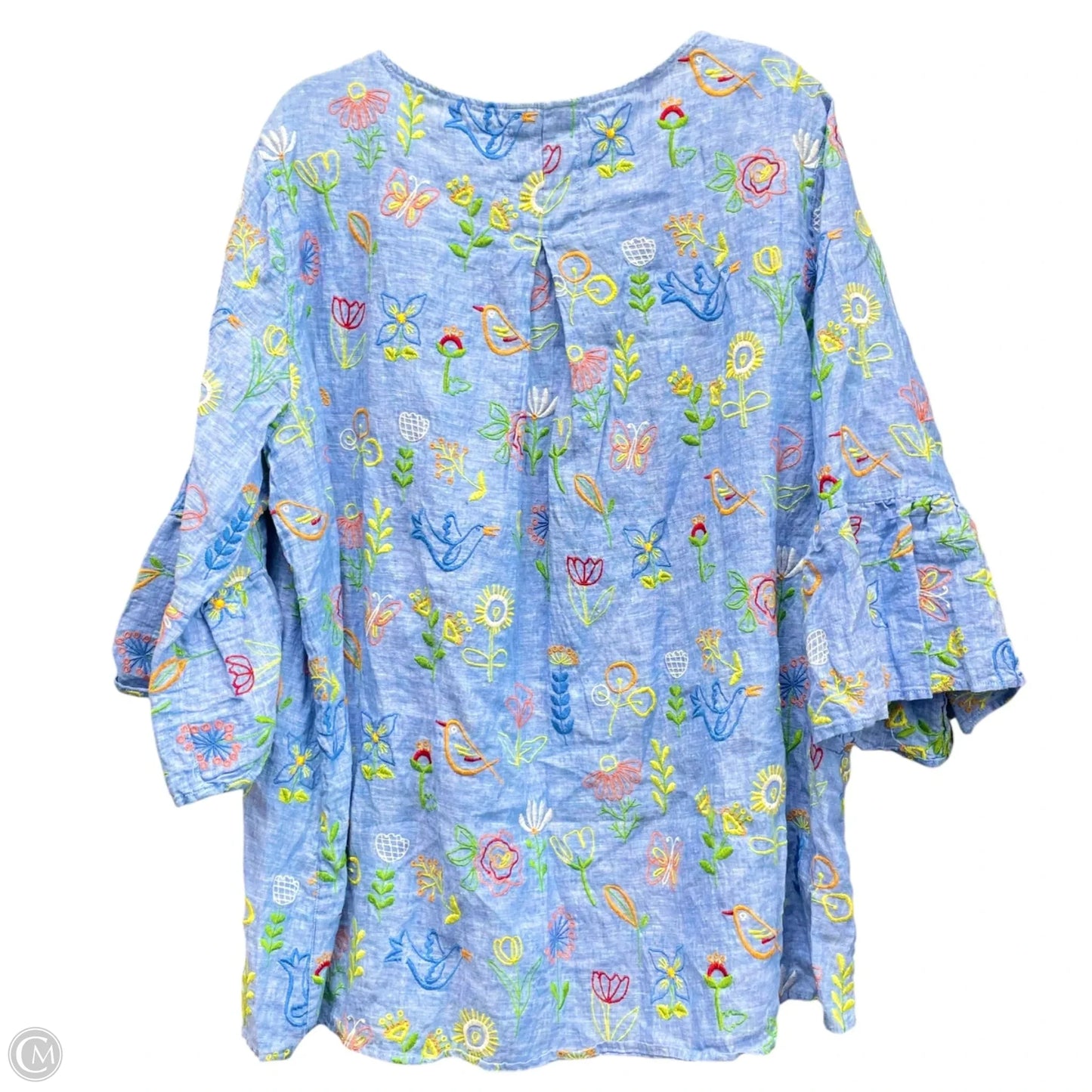 Tunic 3/4 Sleeve By John Mark In Blue, Size: 3x