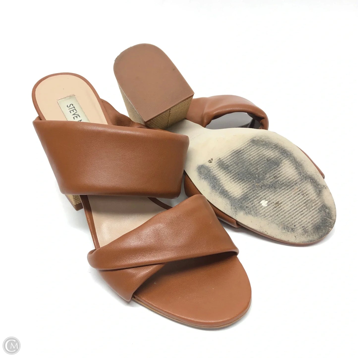 Sandals Heels Block By Steve Madden In Tan, Size: 10