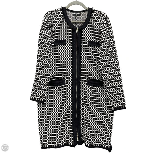 Coat Designer By Karl Lagerfeld In Black & White, Size: L