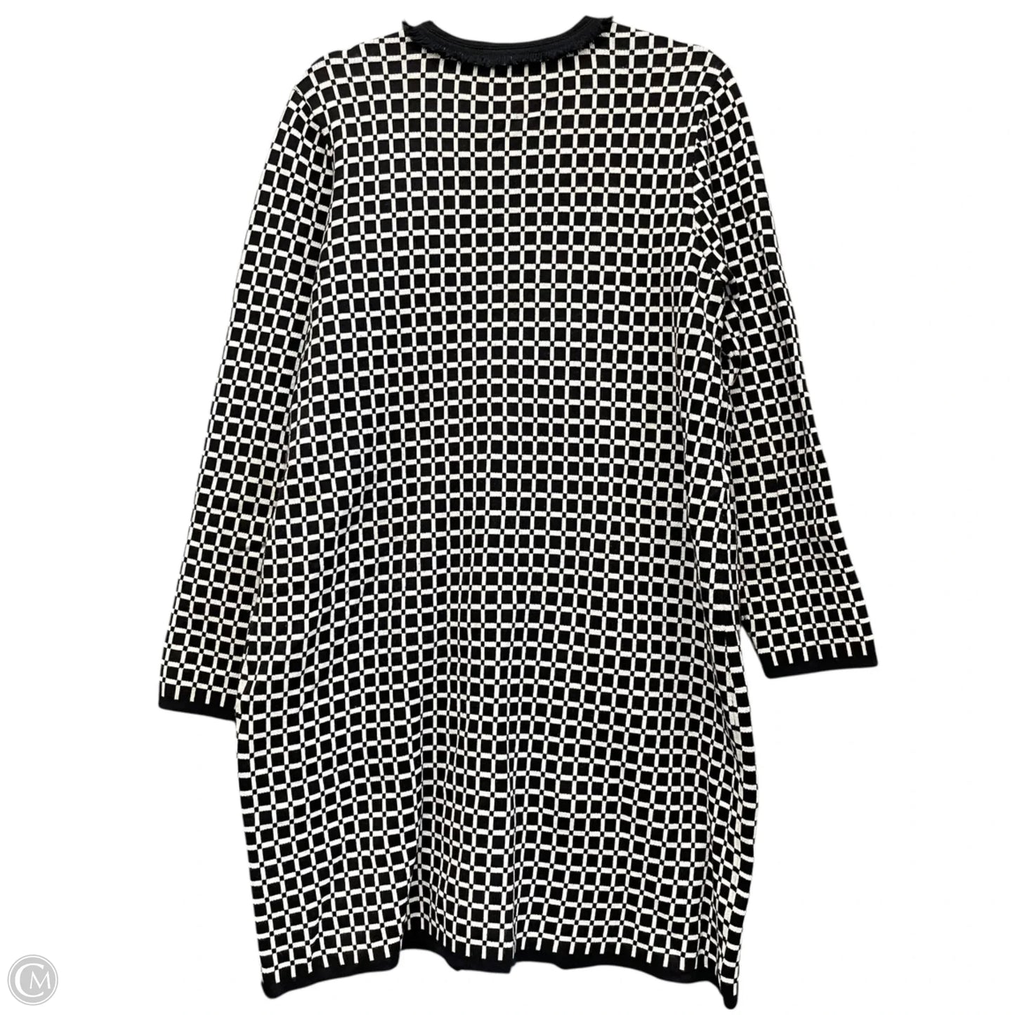Coat Designer By Karl Lagerfeld In Black & White, Size: L