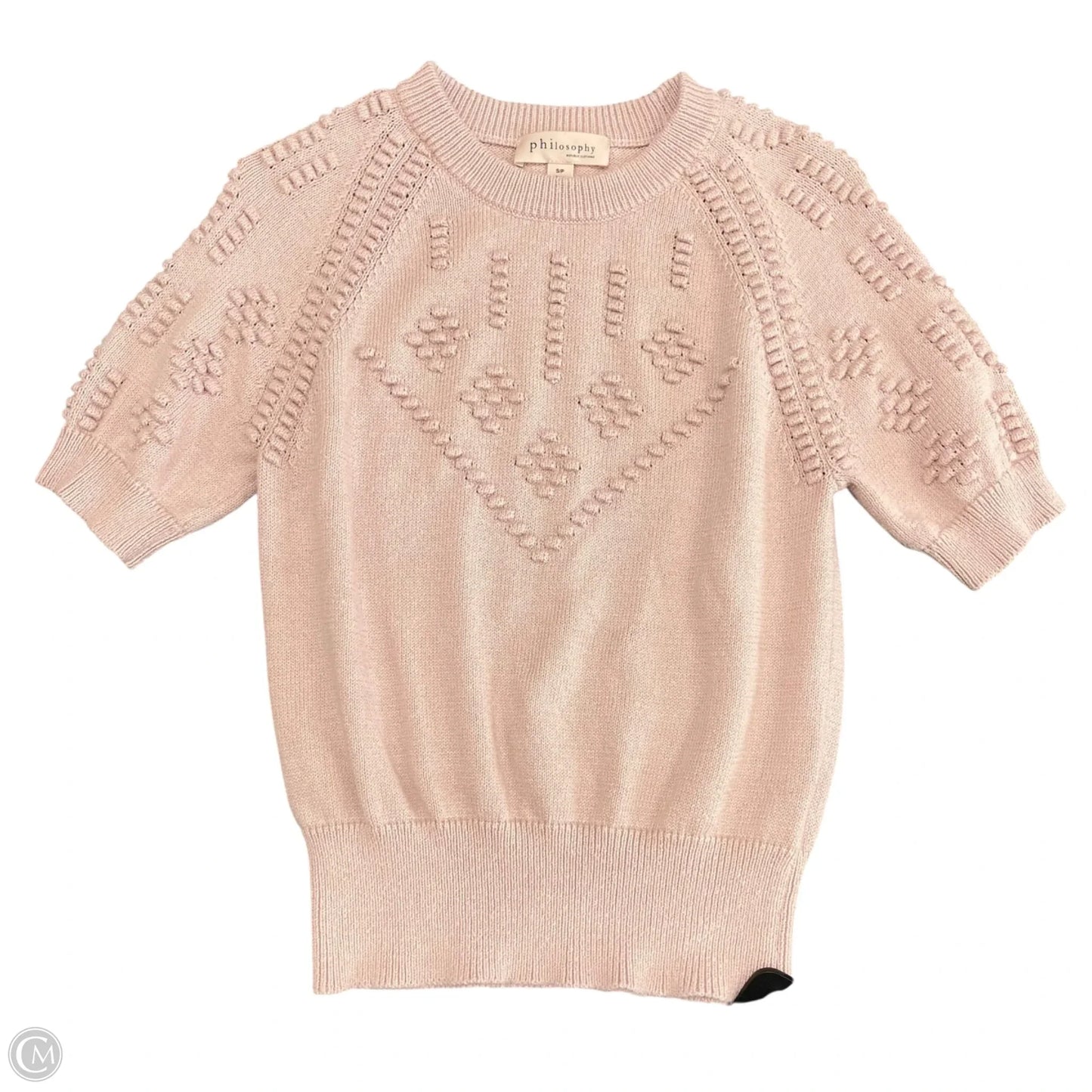 Sweater Short Sleeve By Philosophy In Pink, Size: S