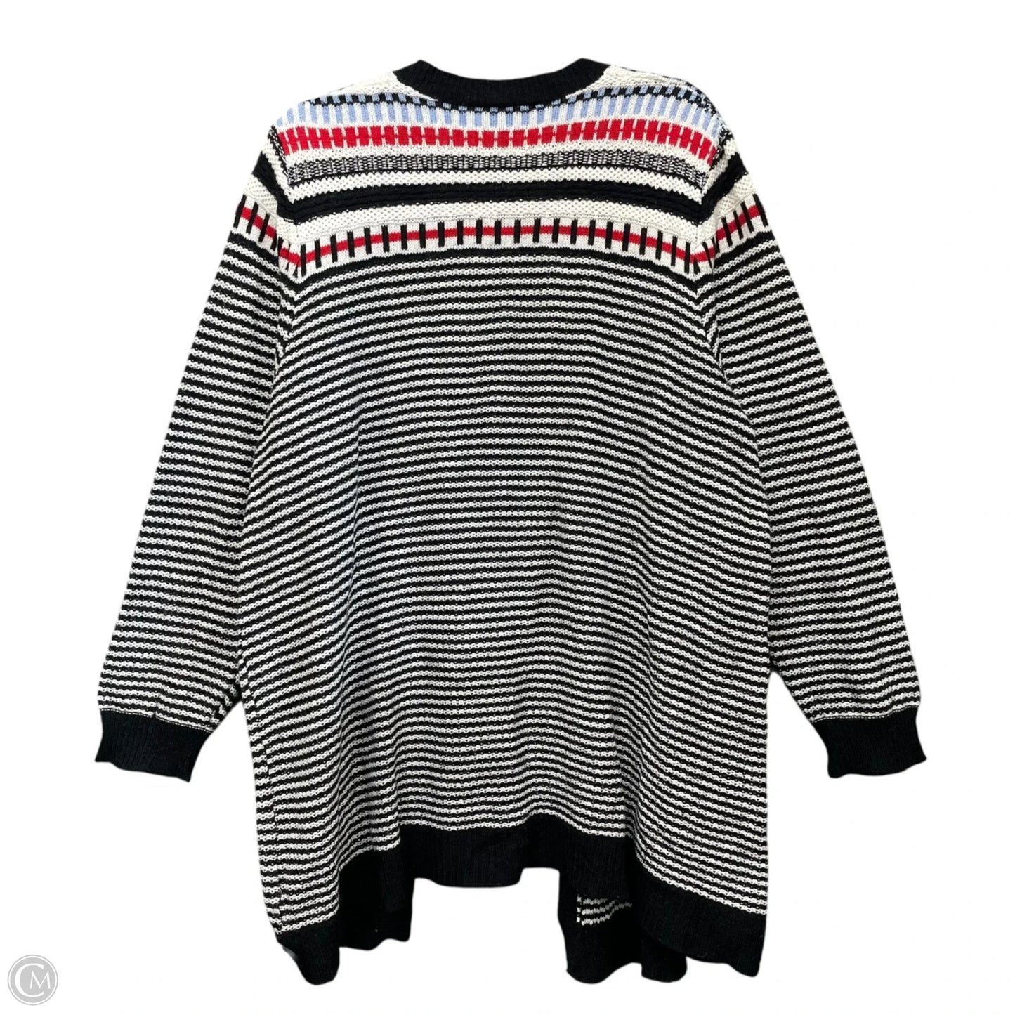 Sweater Cardigan By Lane Bryant In Black & White, Size: 1x