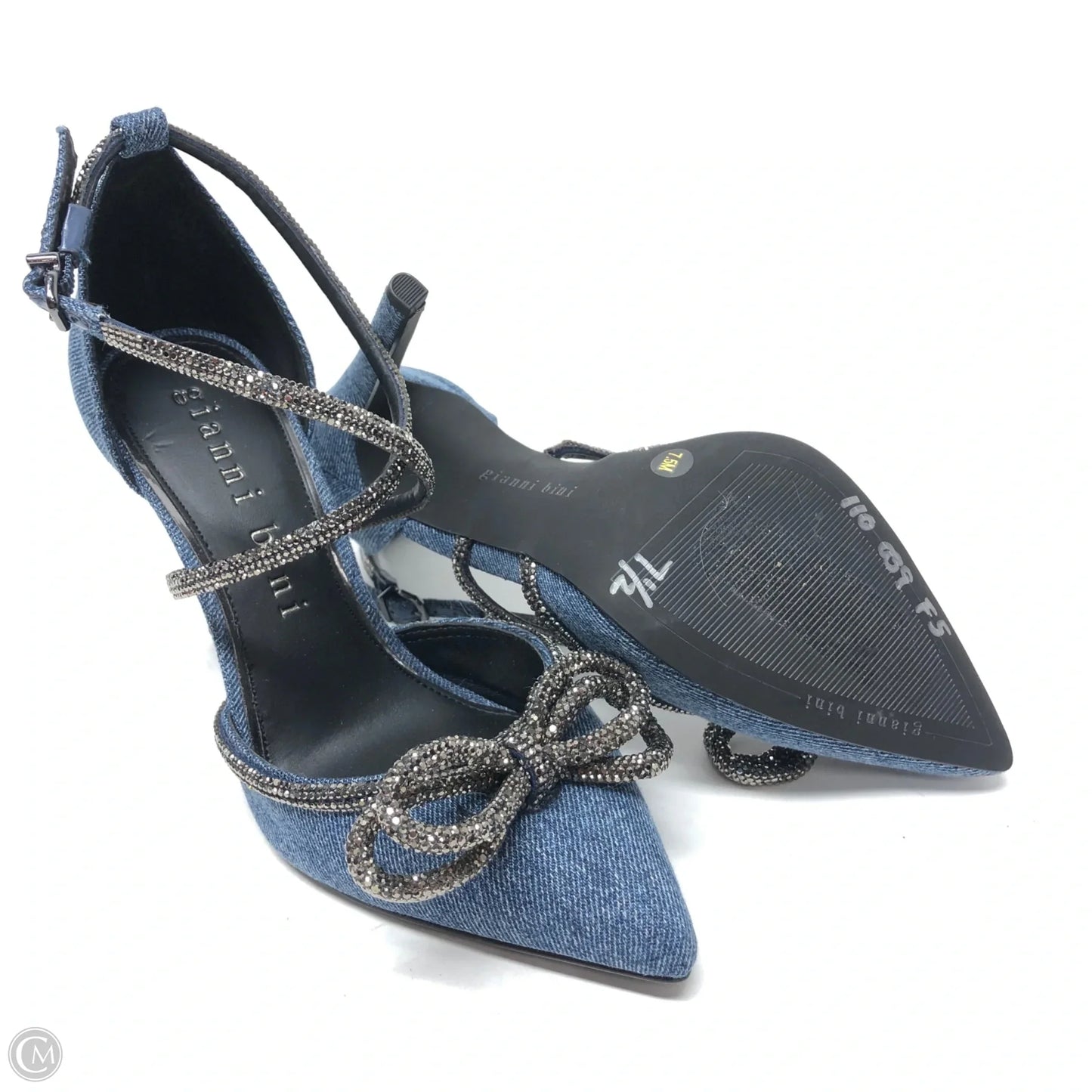 Shoes Heels Stiletto By Gianni Bini In Blue Denim, Size: 7.5